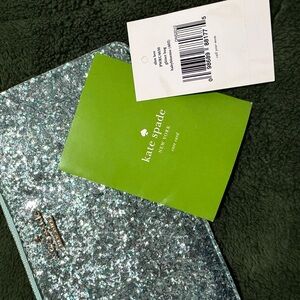 Kate Spade Glittery Silver / Minty Clutch